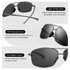 SUNGAIT Square Polarized Sunglasses with Metal UV400 and Case Men's Ultra-Lightweight Frame, Protection,