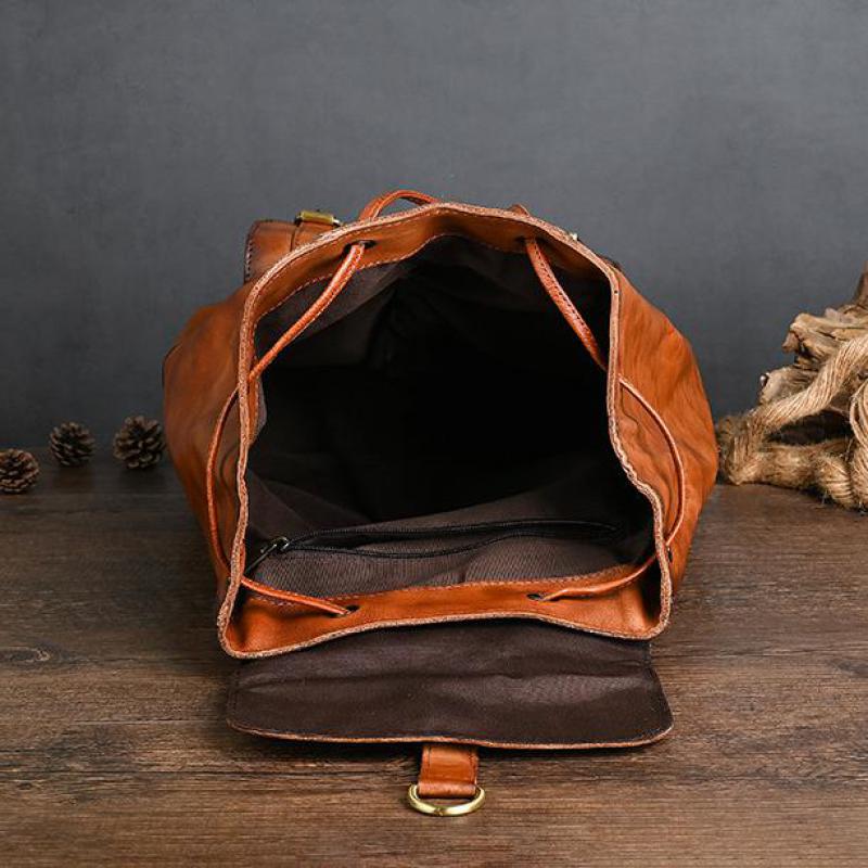 Johnature Мужской рюкзак из натуральной кожи, винтажный дорожный рюкзак большой вместимости из натуральной натуральной коровьей кожи, мужской рюкзак для ноутбука