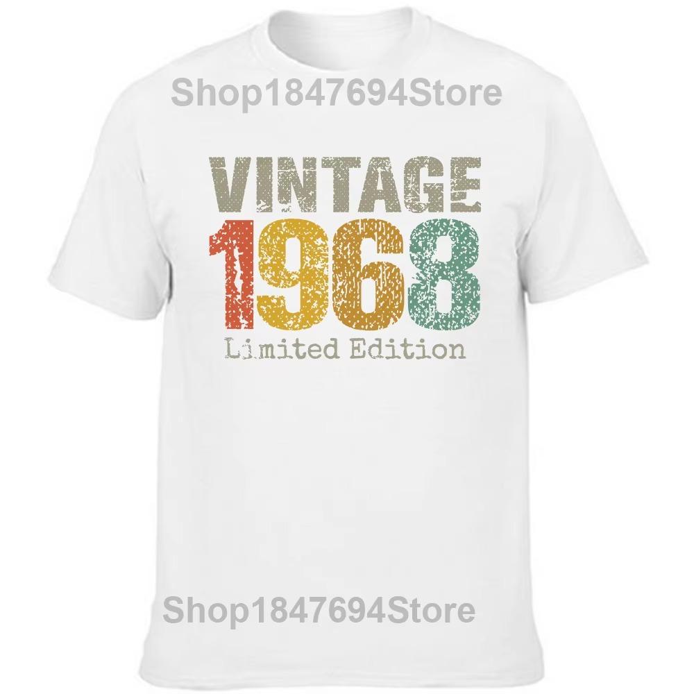 Смешные Классические 1968 Оригинальные Винтажные 56-е Футболки Летняя Графическая Уличная Одежда с Коротким Рукавом Подарки на День Рождения Футболка Мужская
