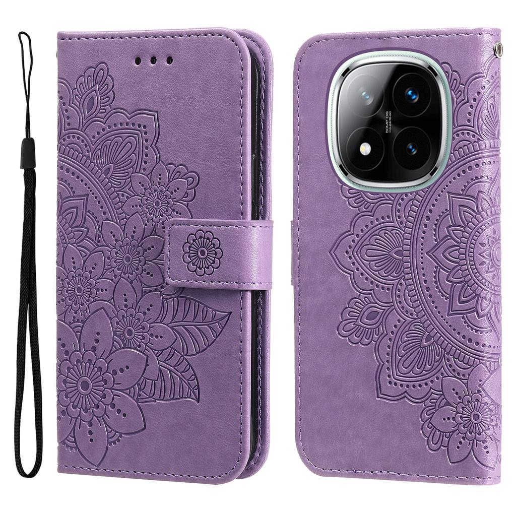 Для Xiaomi Redmi Note 14 Pro+ 5G/Note 14 Pro 5G/Poco X7 5G Чехол с цветочным узором из ПУ кожи Чехол для телефона