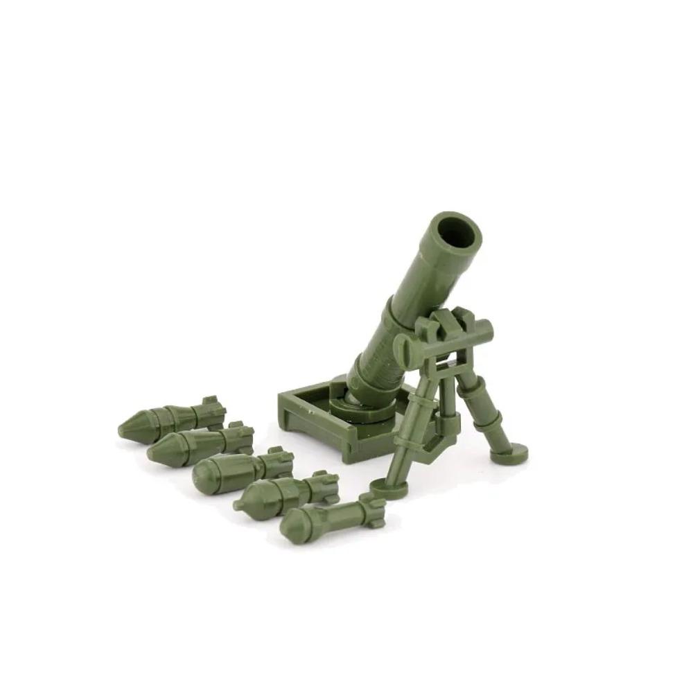 Вторая Мировая Война Военный MOC Строительный Блок Солдат Печатный Оружейный Кейс Стойка Дрон Обезвреживание Бомбы Миномет Гатлинг Максимальное Оружие DIY Игрушка Подарок K046