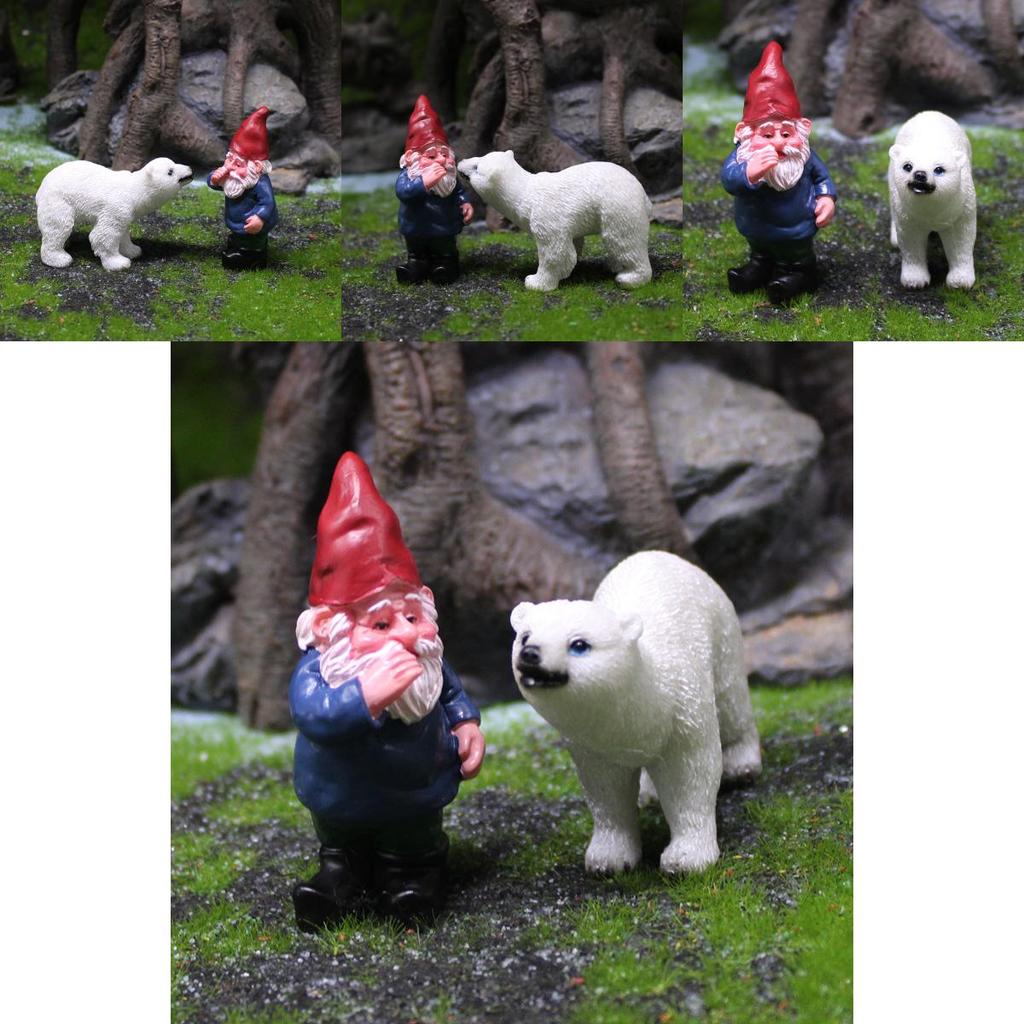Dwarf And Arctic Bear Resin Garden Decor With Creative Micro Landscape For Events And Gifts