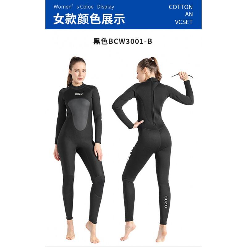 Diving Wetsuit 3mm Full Body Long Sleeve Unisex Thermal Warm Surfing Snorkeling Swimsuit Cold Water