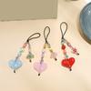 Fashion Heart Bead Keychain Resin Beads Phone Strap Resin Texture for a Modern Look Suitable for Projects and Gifts