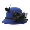 Autumn and Winter Aristocratic Gauze Feather Flower Hat Lady Mature Temperament Imitation Wool Dome