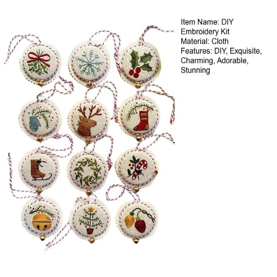 Набор для вышивания рождественских украшений Ручная вышивка Украшение для елки/снеговика/оленя/носка Полный стартовый набор для вышивания крестом для взрослых начинающих