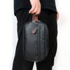 Черная ретро-сумка для мужчин, портативная дорожная сумка для хранения туалетных принадлежностей, водонепроницаемая повседневная сумка-клатч с двойной молнией
