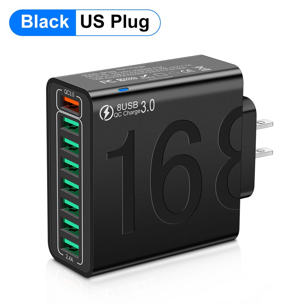 Total 150W Charger USB Quick Charge 3.0 Mobile Phone Charge Adapter Fast Wall Charger For iPhone Xiaomi EU/US/KR Plug