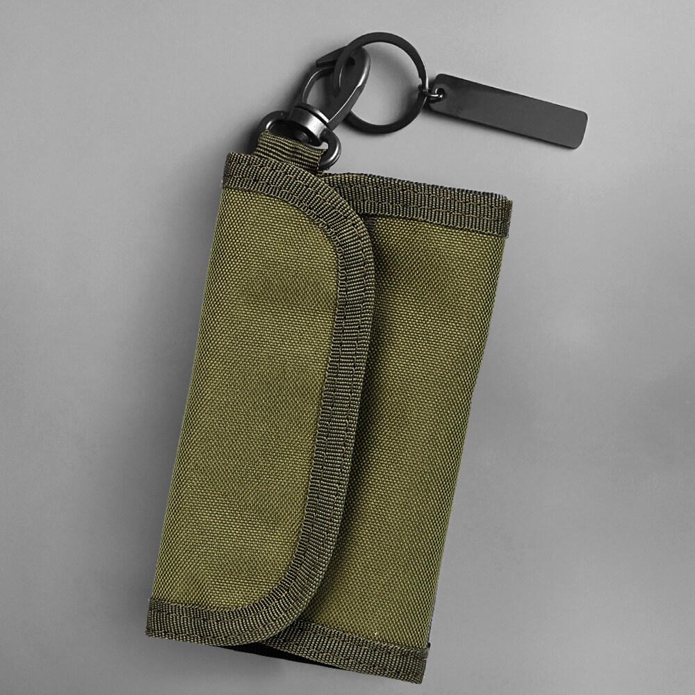 Black Three Fold Wallet Multiple Card Slots Nylon Outdoor Sport ID Holder Slim Pocket Hanging Pouches