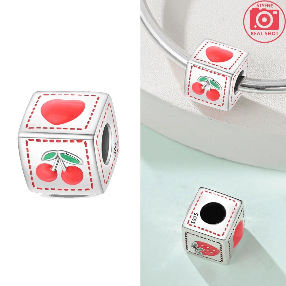 Изысканные оригинальные медные шармы-подвески в виде клубники, вишни, яблока, авокадо, фруктов, бусина, подходят для браслетов DIY, ювелирные изделия на день рождения, изысканный подарок