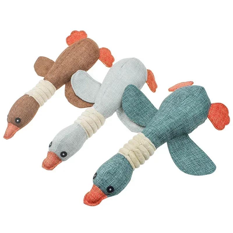 Plush Geese Pet Toys Biting Sound Toys Dog Cat Biting Toys Cartoon Animal Cat Pet Supplies Pet Birthday Sound Toys Gifts