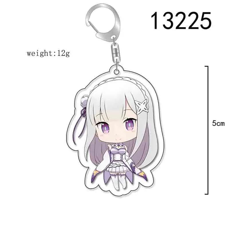 Anime Re:life in a Different World from Zero keychain Kawaii Rem Ram Acrylic Key Chain Cartoon Figures Pendant Cosplay Jewelry
