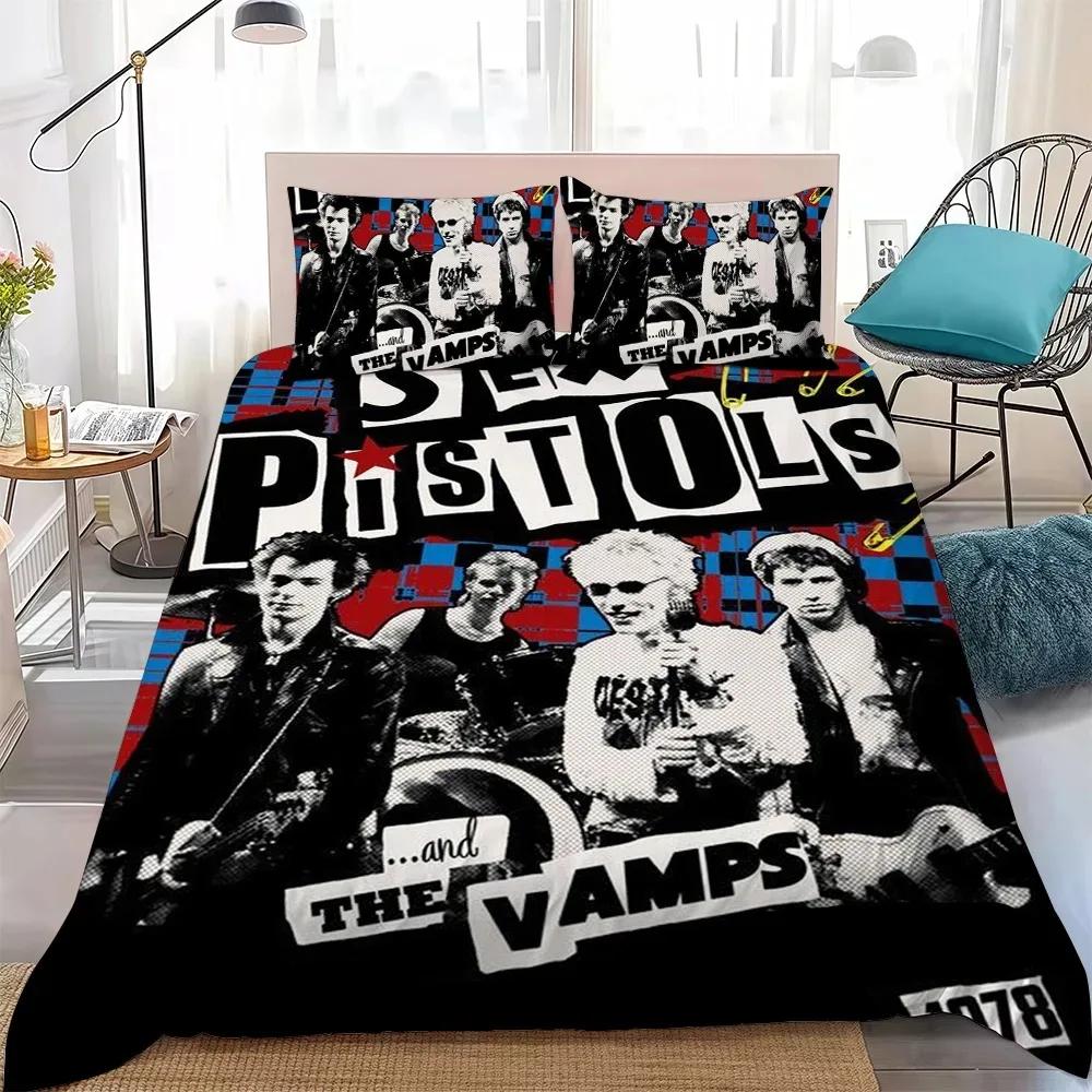 Duvet Cover Pillowcases S-sex P-pistols R-rocks B-band Bedding Set, for Kids Adult Bedroom Decor Twin Full Queen King Size Gift