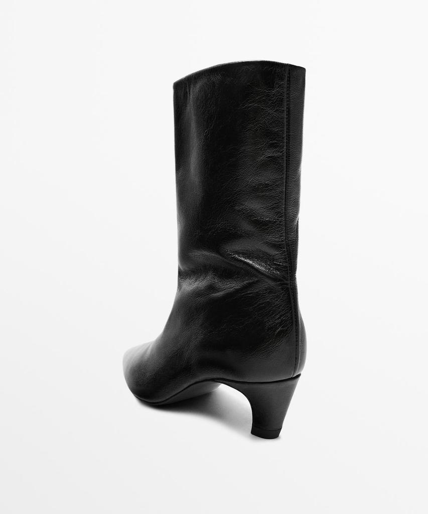 Кожаные ботильоны на высоком каблуке Massimo Dutti