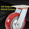 360 Degree Swivel Casters 4/8 Pieces 1.5Inch Red PVC Furniture Casters Wear-Resistant Silent Universal Heavy-Duty Trolley Wheels