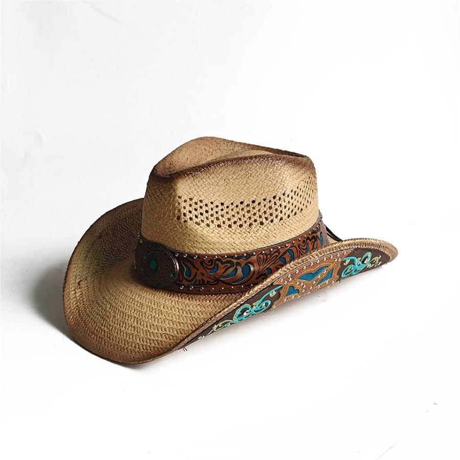 New Embroidery Accessories Straw Cowboy Hat For Women And Men – Western Sun Hat For Country Concert Rodeo And Cowgirl Outfit