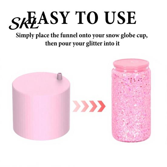 Tumbler Glitter Funnel Snowglobe Adding to Cups Beginners 3D Printed Crafters DIY Cup Making Tools Accessories Easy Filler
