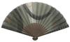 Onishi Ken Seihan Men's Fabric Fan, 23cm X 20 Ken, Dragonfly Design, Khaki, "Ripple" 66-245