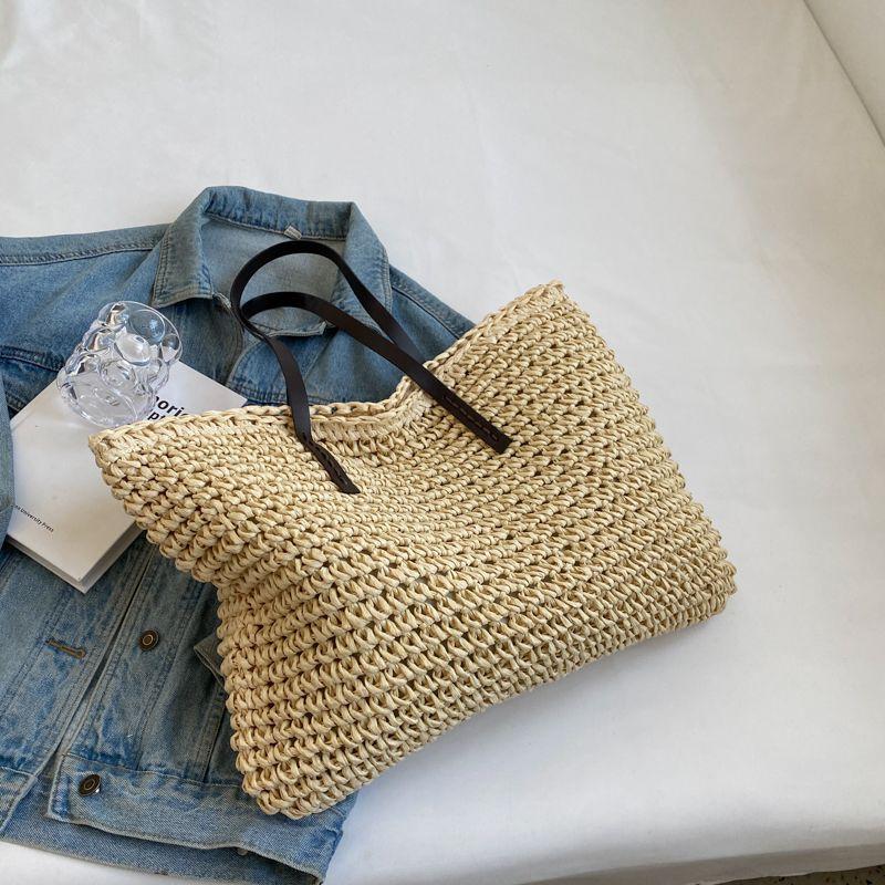 Large Capacity Straw Woven Large Women's Bag Versatile Shoulder Bag Summer Fashion Tote Bag