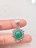 Green Onyx Pendant | 925 Sterling Silver, Handmade Round Gemstone Pendant.