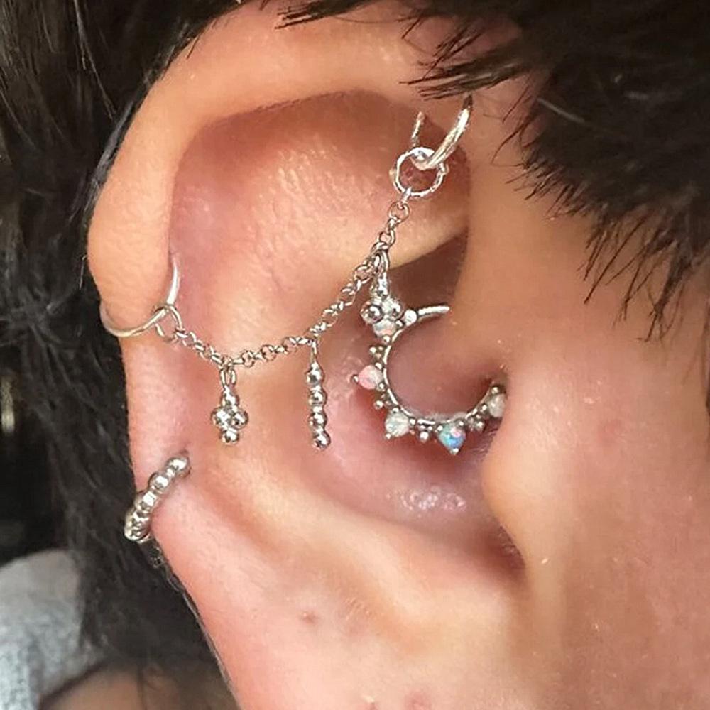 S925 стерлингового серебра мода личность простая универсальная цепочка кулон хрящевая цепочка перфорированная мода сочетающиеся серьги