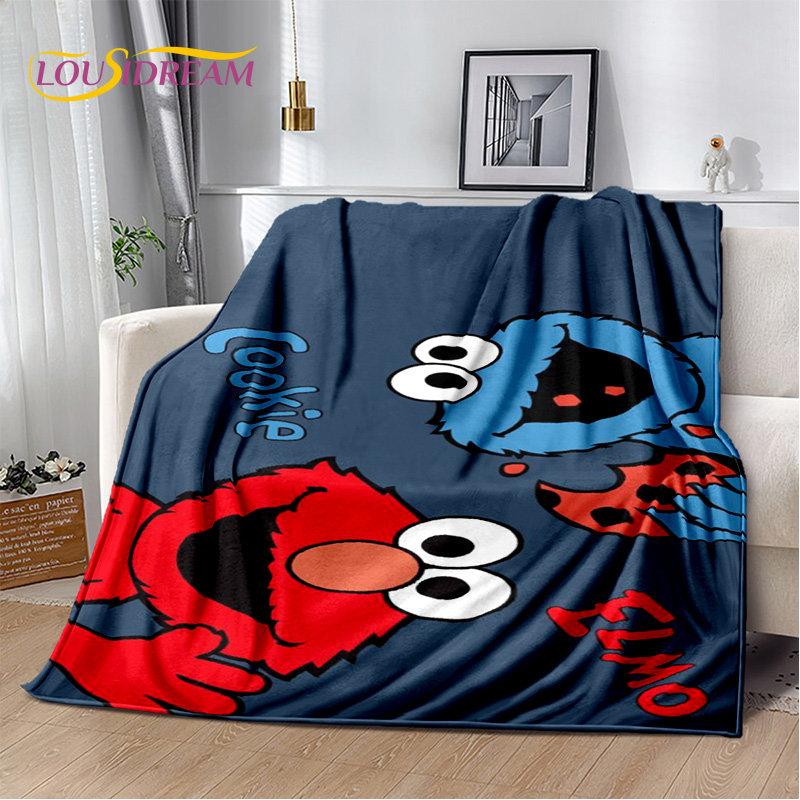 TV Sesame Street Cute Cartoon Soft Plush Blanket,Flannel Blanket Throw Blanket for Living Room Bedroom Bed Sofa Picnic Cover Kid