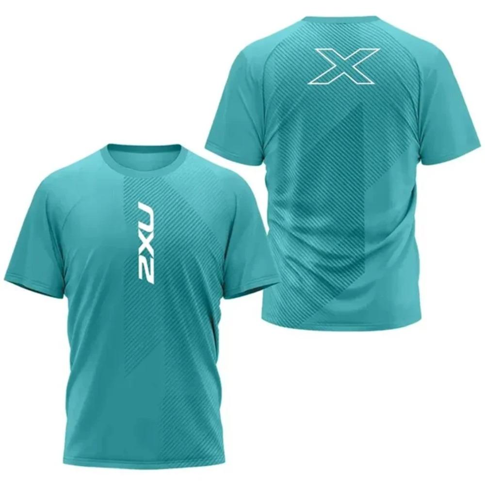 Мужская спортивная футболка 2XU с быстрым высыханием для активного отдыха и фитнеса, мужская дышащая футболка с коротким рукавом для тенниса, легкий свободный топ для бега
