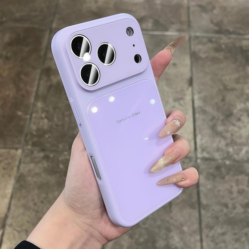 Оригинальный глянцевый ударопрочный чехол из стекла для iPhone 17 16 15 14 13 12 11 Pro Max Plus Макаронный конфетный цветной чехол для iPhone Air