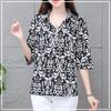 New Summer Retro Ethnic Style Fashion Trend V-neck Printed Loose Casual Versatile Foreign Style Short Sleeved Shirt