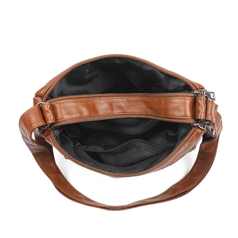 Женская сумка с несколькими карманами, мягкая кожаная сумка через плечо для мам среднего возраста