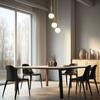 Suspension en verre opalin 3xG9 10W – finition Doré