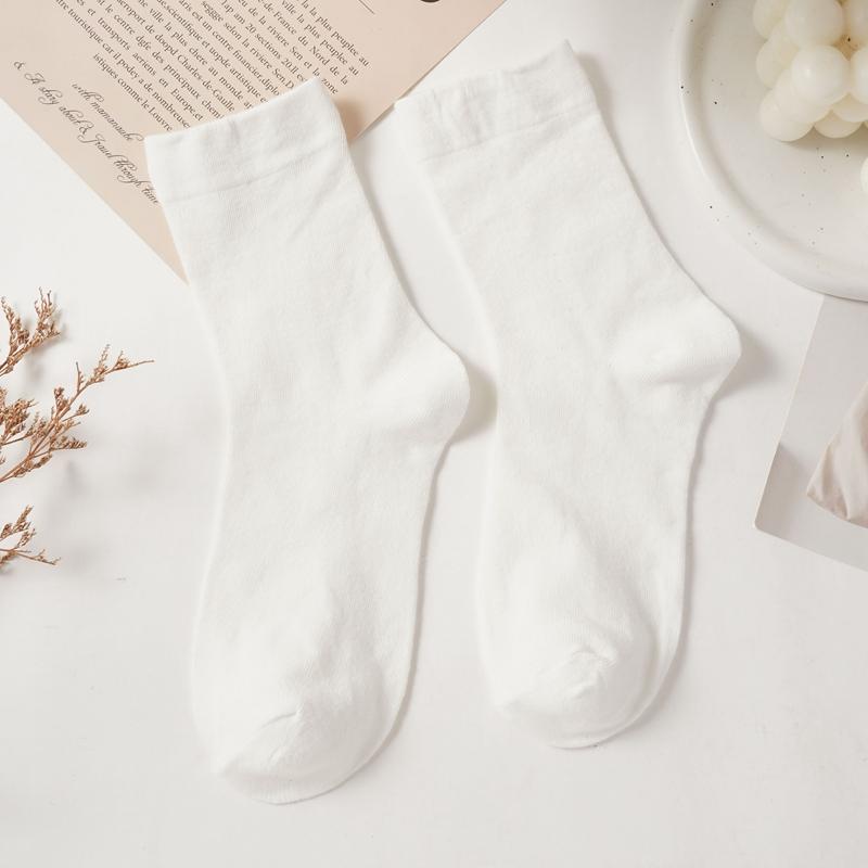 Универсальные однотонные носки средней длины, японские повседневные дышащие ворсовые носки, удобные