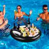 Inflatable Tray Waterproof Inflatable Swimming Ring Creative Floating Cup Holder PVC Swimming Pool Float Food Beer Tray for Pool Party