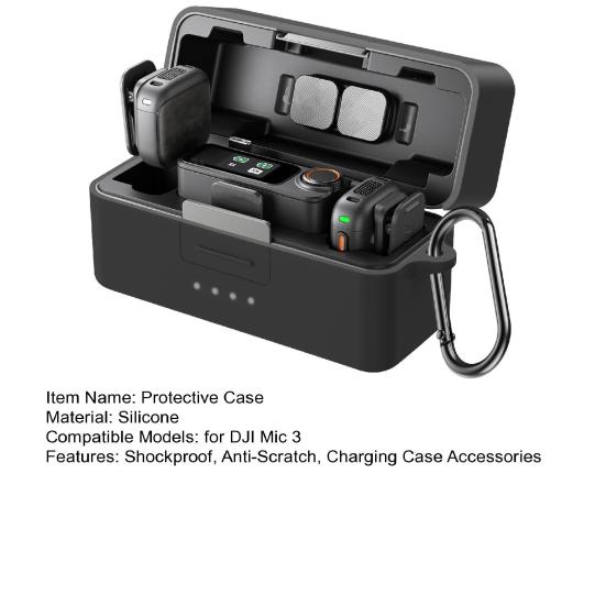Силиконовый защитный чехол для DJI Mic 3, противоударный, устойчивый к царапинам, чехол-протектор для передатчика и приемника беспроводного микрофона, зарядного кейса