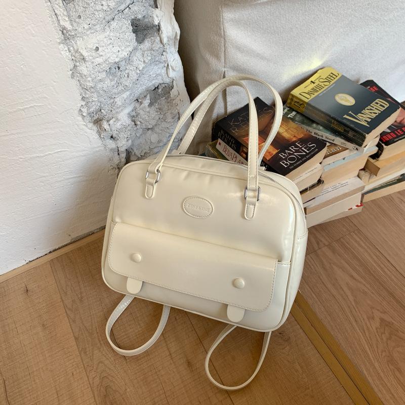 Студенческий стиль, студенческий класс, иностранный стиль, кожаный, повседневный, универсальный, на плечо, портативный, 2025, осень и зима, женский рюкзак