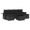 VidaXL Salon de Jardin avec Coussins 7 pcs, Canapés de Terrasse, Ensemble de Meubles de Patio, Mobilier d'Extérieur, Noir 3252862