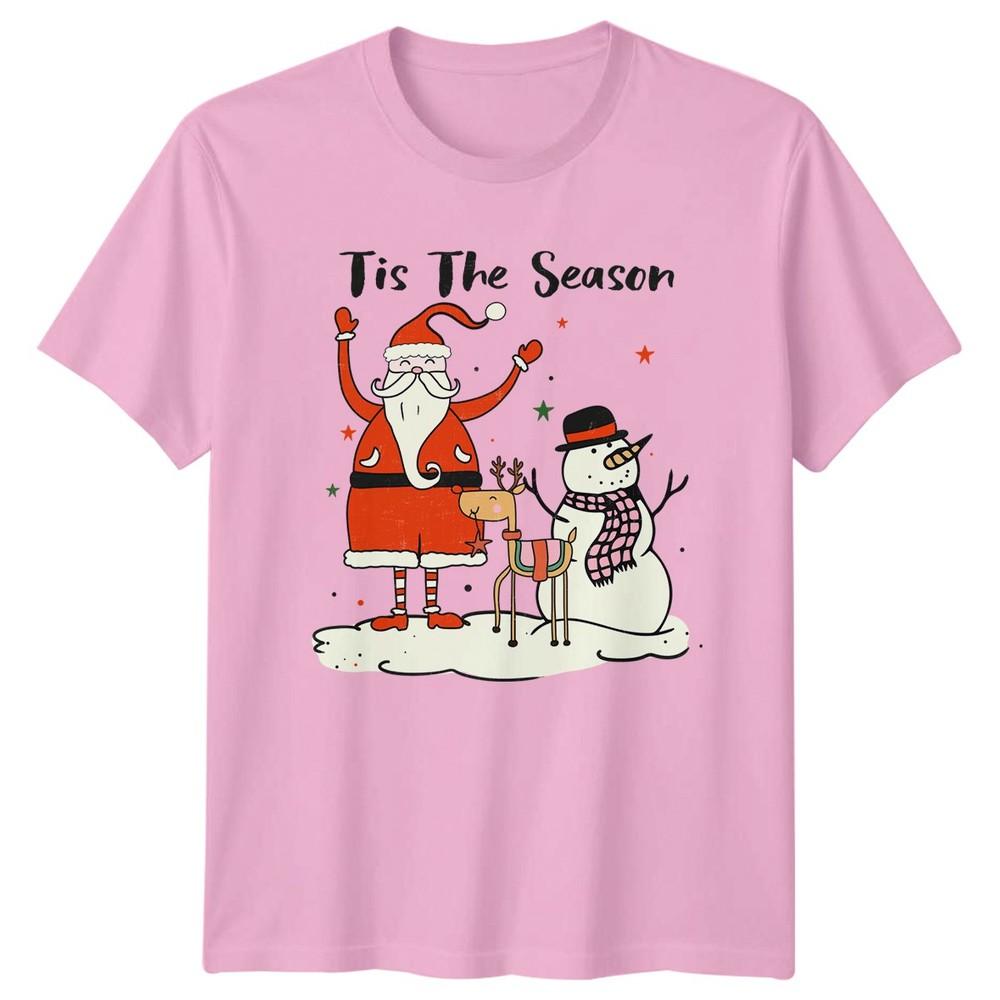 Tis The Season Christmas Holidays Santa Reindeer SnowUnisex Unisexs Unisexs Graphic Tee