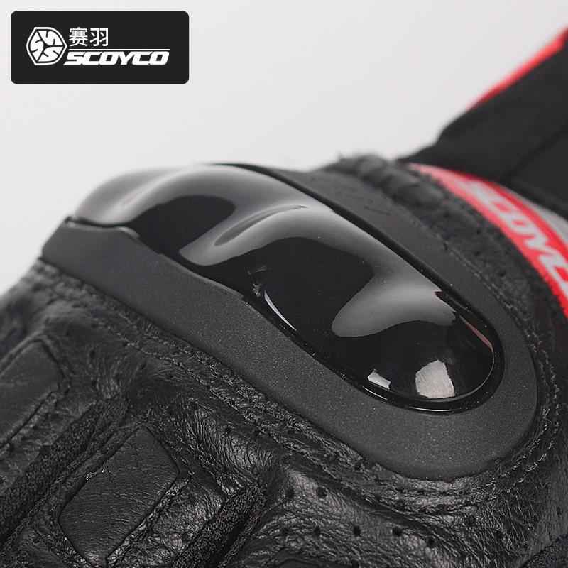 SCOYCO Motorcycle Riding Gloves Men - Full Finger Breathable Impact Protection Thin Design
