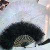 Retro Faux Feather Plush Fan Spanish Style Lace Fan Photo Props Folding Fan Home Decoration