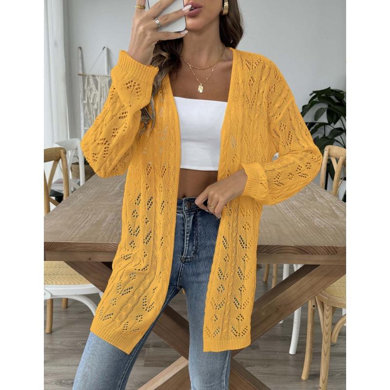 Женское осенне-зимнее повседневное пальто-свитер без пуговиц