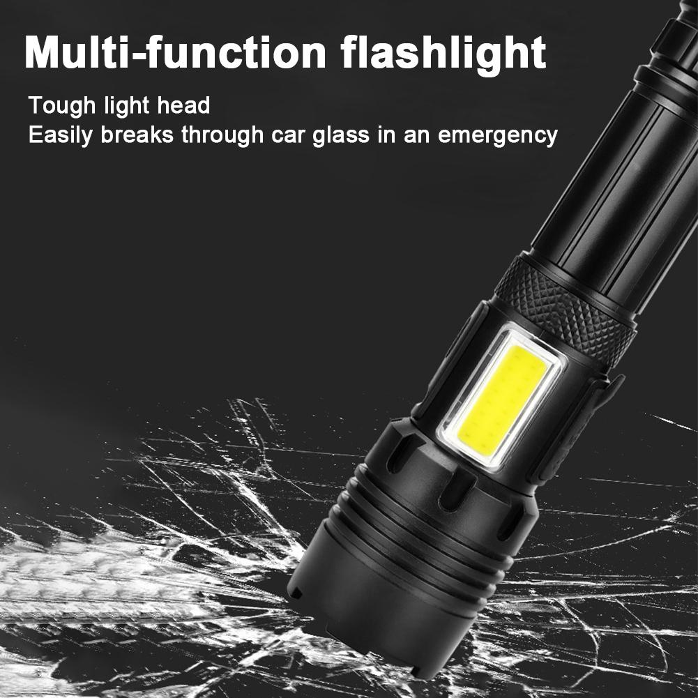 LED Super Bright Torch IPX5 Waterproof Rechargeable Handheld Flashlight Type-C Pocket Flash Light for Camping Hiking Emergencies