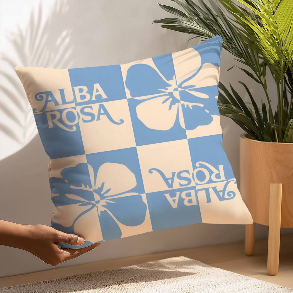 Fashion A-ALBA R-ROSA Pillow Case Plush Fabric Soft  Pillowcase Double Sided Print Cushion Cover Household Gifts