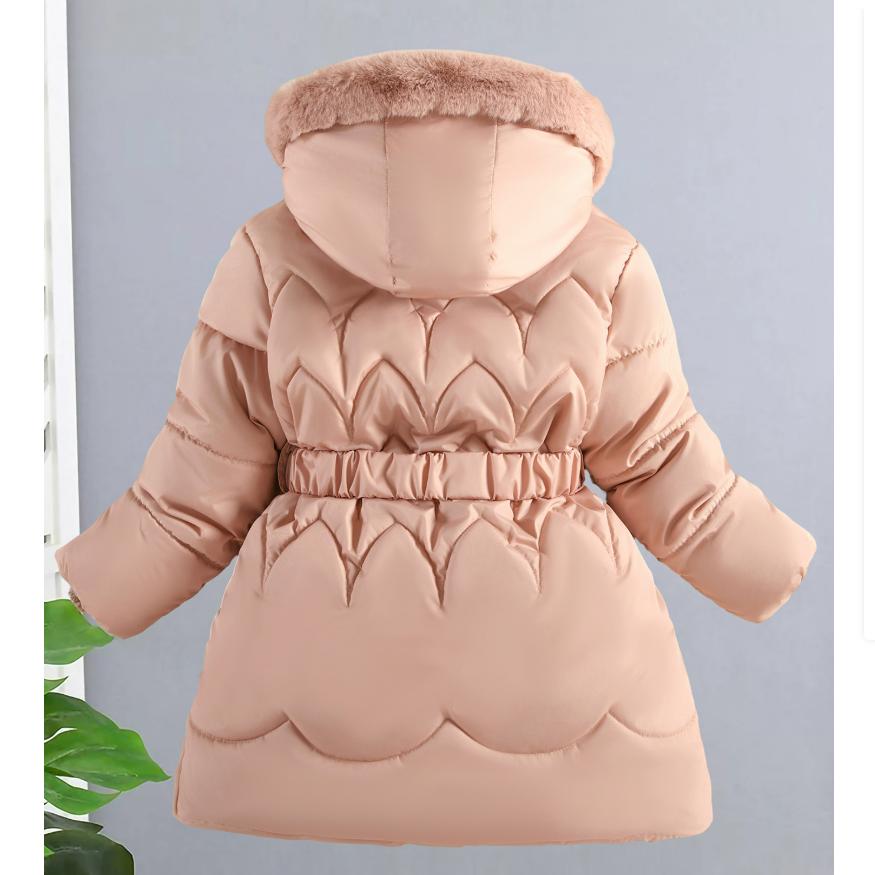 Children's Clothing, Girls' Cotton-padded Clothes, Children's Winter Jackets, Big Children's Thick Hooded Mid-length Warm Cotton-padded Clothes