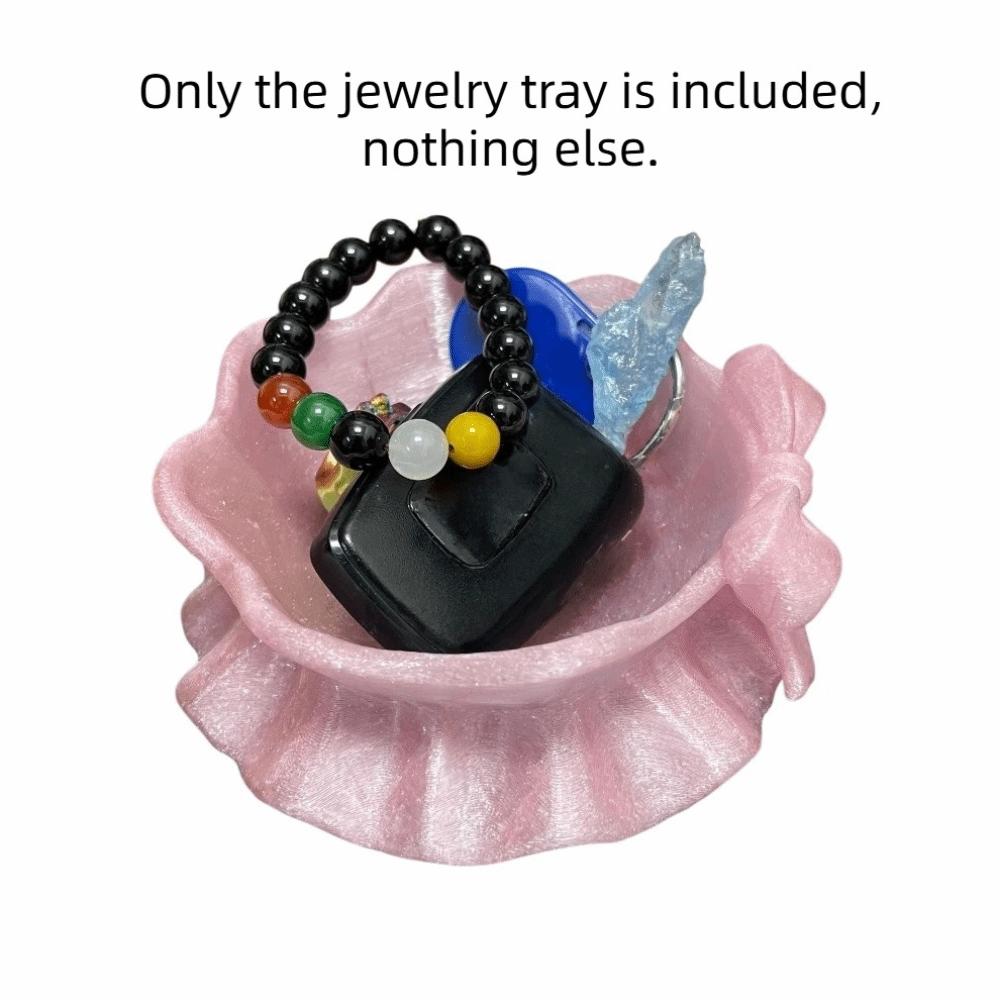 Sweet 3D Printed Jewelry Tray Decorative Jewelry Plates Fashion Bow Ribbon Ring Holder  Desktop Use