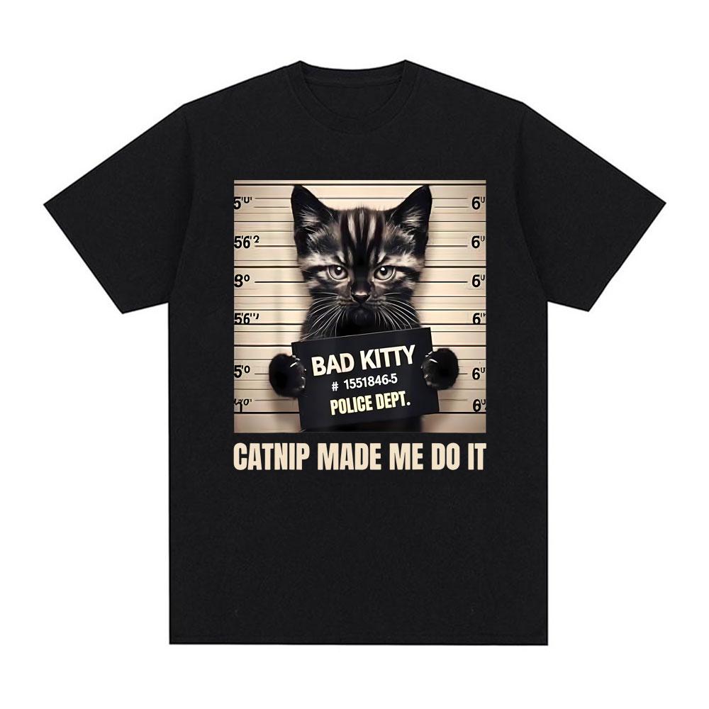 Mugshot for Cat Lover Cat Mom Cat Dad Graphic Tee Shirt Unisex Unisex Short Sleeve Cotton T Shirts Fashion Gothic Tshirt Streetwear