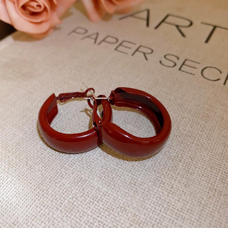Серебряная игла Красные геометрические серьги-гвоздики Ankara женские корейский ins модный дизайн серьги высококачественные изысканные серьги