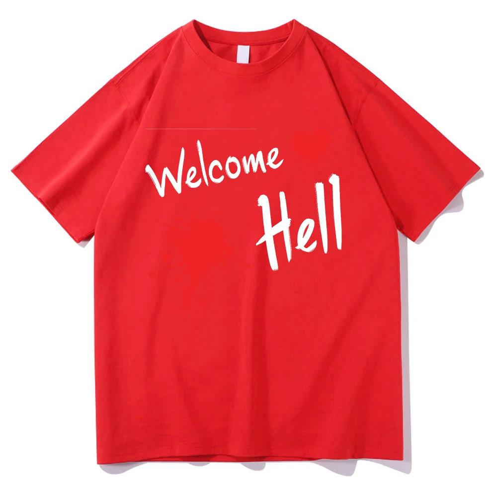 Plus Size Anime TouHou Project Welcome Hell Tshirt 2025 Women Clothing Harajuku Clothes Summer Tops Unisex Graphic T Shirts