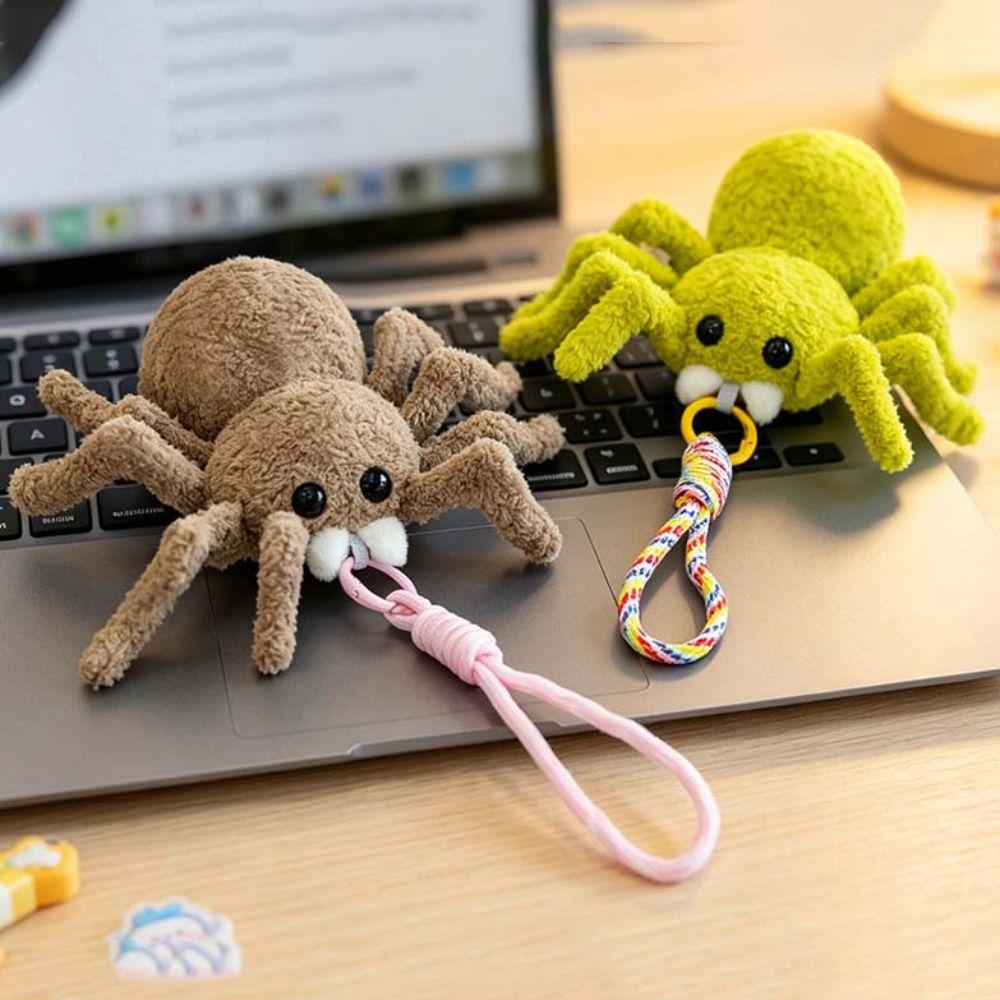 Furry Simulated Spider Keychain Soft Plush Keychain Fashion Spider Plush Pendant Bag Decoration