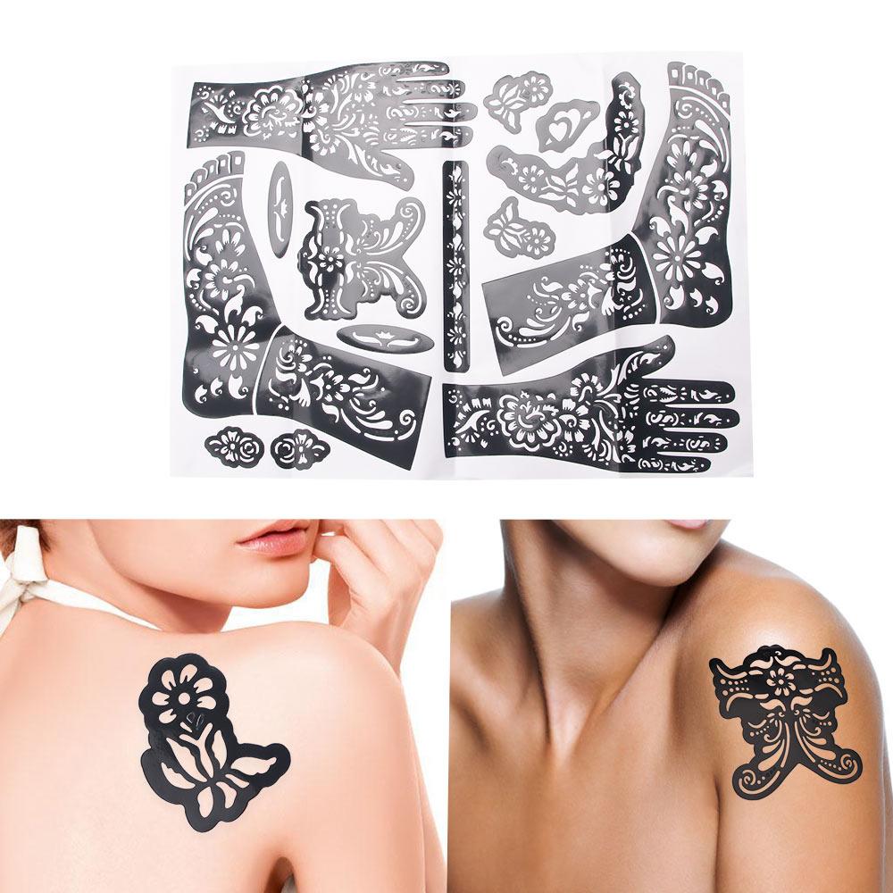 Tattoo Stencils India Body Art Tattoo Sticker Henna Template Hand Art Stickers Tattoo Temporary