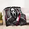 1 шт. Фланелевое покрывало с принтом Ghostface Scream для улицы - Легкое, мягкое, теплое, для всех сезонов, с HD-печатью, для дивана, кровати, путешествий, кемпинга 039